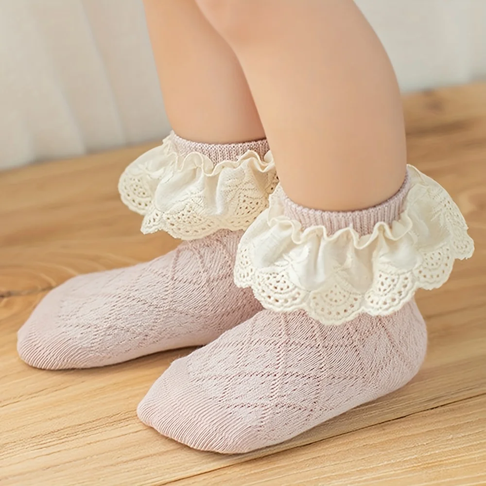 

0-6 Years Baby Girl Socks Lace Ruffled Princess Breathable Cotton Cute Sock Children Kids Newborn Toddlers Ankle Short Socks