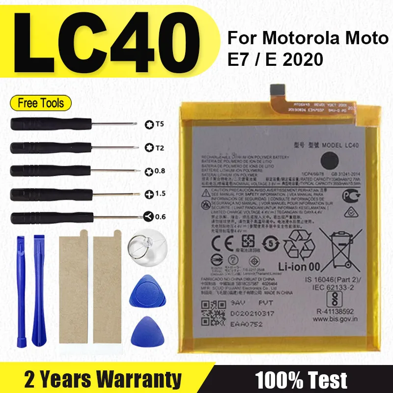 

Совершенно новый аккумулятор LC40 для Motorola Moto E7/E 2020, запасная часть емкости, аккумуляторы для телефона Bateria