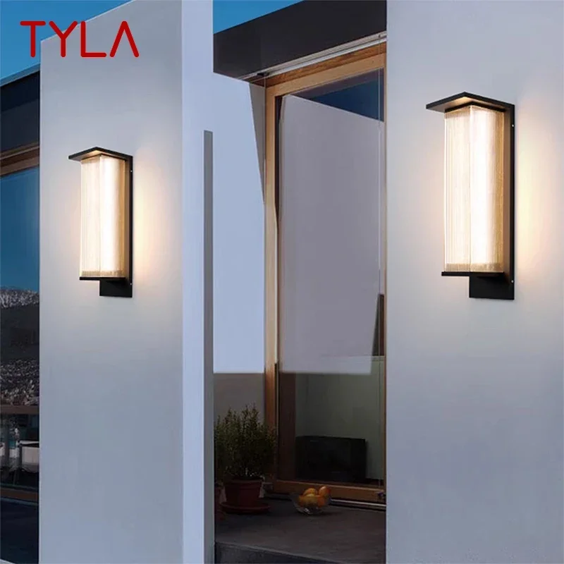 

TYLA Contemporary Solar Outdoor Waterproof Wall Lamps Simplicity Creative Balcony Hallway Courtyard Villa Gate Hotel