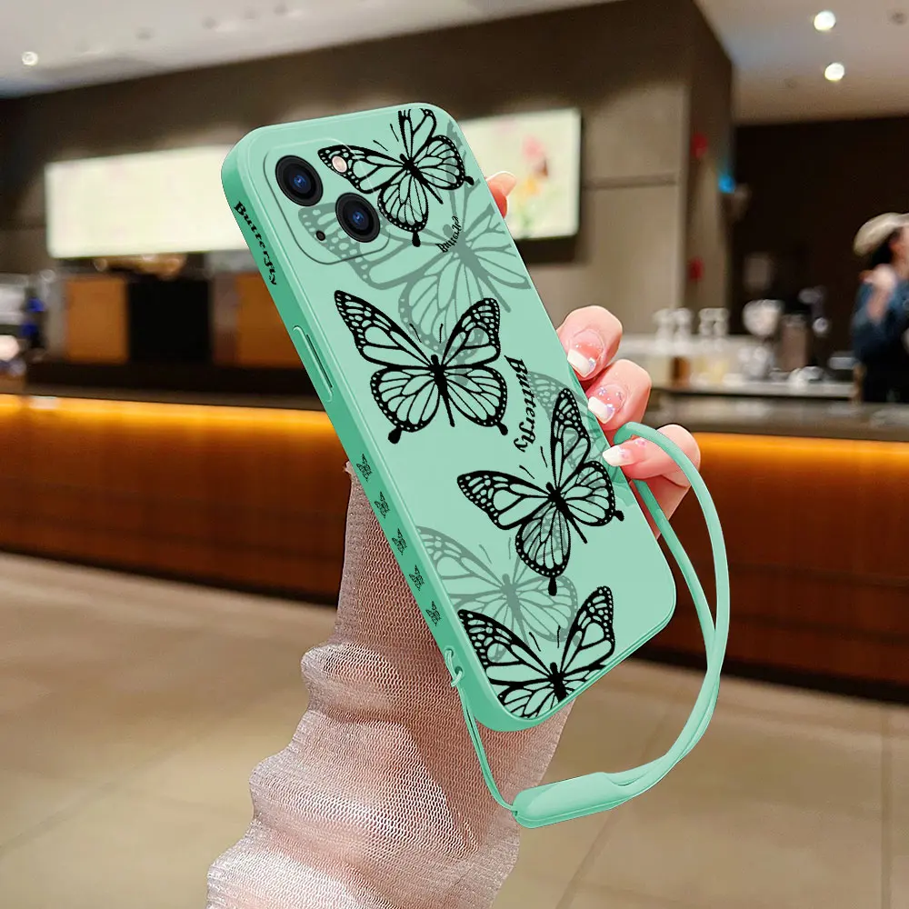 Cute Black White Butterfly Phone Case For VIVO Y20 Y30 Y50 Y33T Y11 Y12S Y15 Y17 Y19 Y21 IQOO11 V23 V23E V21 X90 S1 Pro 5G Cover