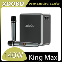 Xdobo King Max Portable Wireless Speaker 140W Subwoofer IPX5 Waterproof Home and Outdoor Speaker with 2PCS Wireless Microphone