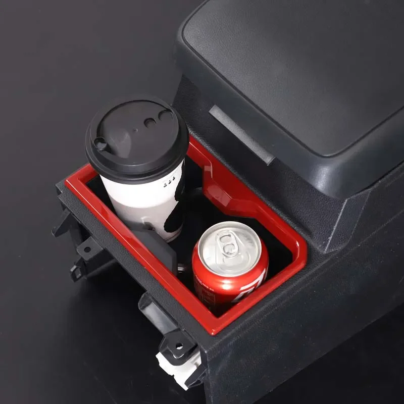 

ABS Carbon Fiber Car Front Row Water Cup Holder Frame Cover Trim Interior Car Accessories For Toyota Tacoma 2024-2025