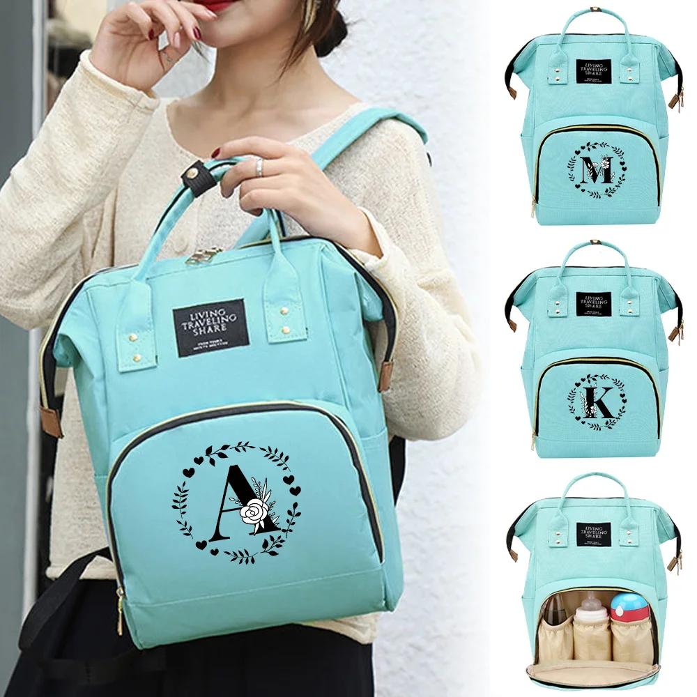 

Сумка для мам, водонепроницаемые Рюкзаки для хранения подгузников и бутылок, вместительный дорожный органайзер, сумка для подгузников, рюкзак с гирляндой и надписью