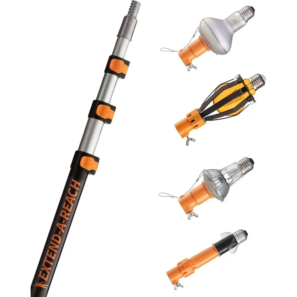 

Adjustable 20ft High Ceiling Light Bulb Changer Kit with Suction Cups and Microfiber Cloth