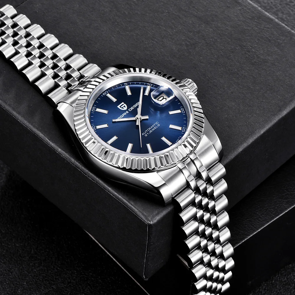 PAGANI DESIGN Watches Luxury Diamond Dial Mechanical Watch For Men Top NH35 Movt Sapphire Glass Stainless Steel Waterproof Watch