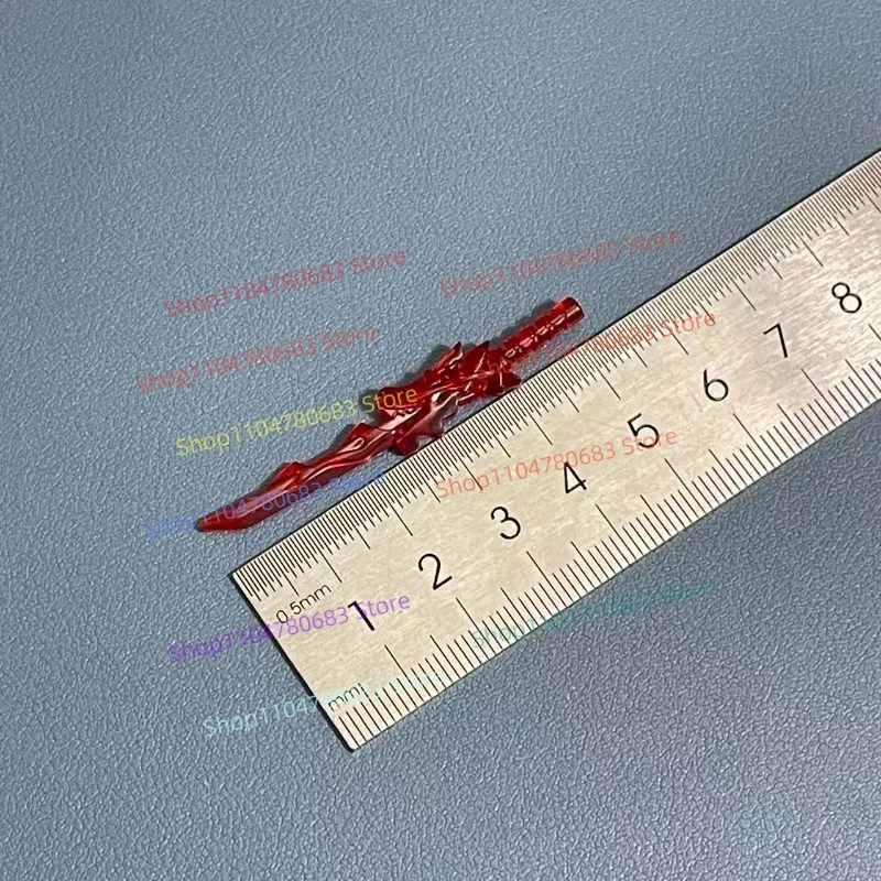 MOC Bausteine Mini Figur Rot Transparent Lange Schwert Zubehör Montage Modell Display Anime Cartoon Dekorative Spielzeug Geschenk