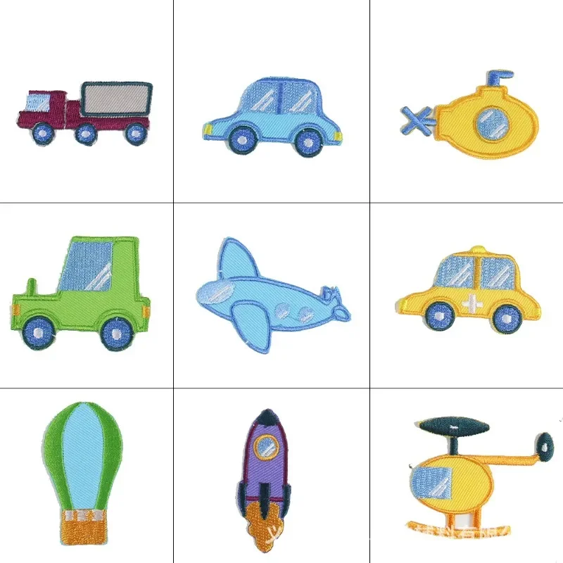 Cartoon Vehicle Cloth Sticker High-end Burnt Edge Car Plane DIY Sticker Clothing Accessories Spot Appliques Clothing Embroidery
