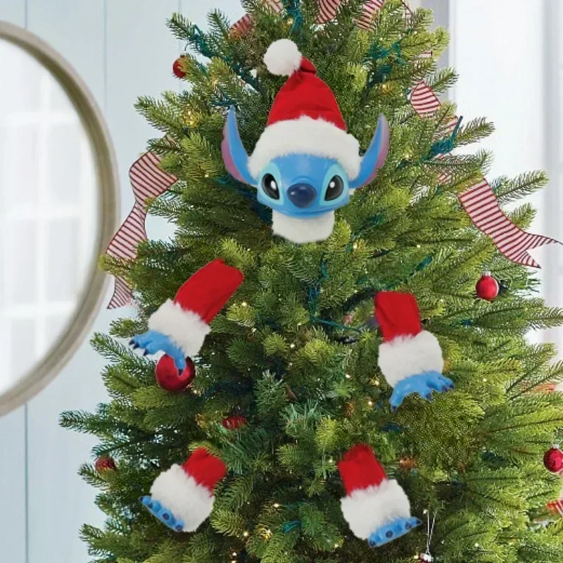 

5 Styles Disney Stitch Christmas Themed Ornaments New Year Christmas Tree Doll Decoration Classic Christmas Hanging Decorations