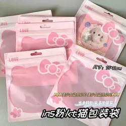 Sanrio Hello Kitty Ziplock Bag Ornament Makeup Packing Plastic Seal Bag Nail Art Packaging Bags Estuches Escolares Accesorios