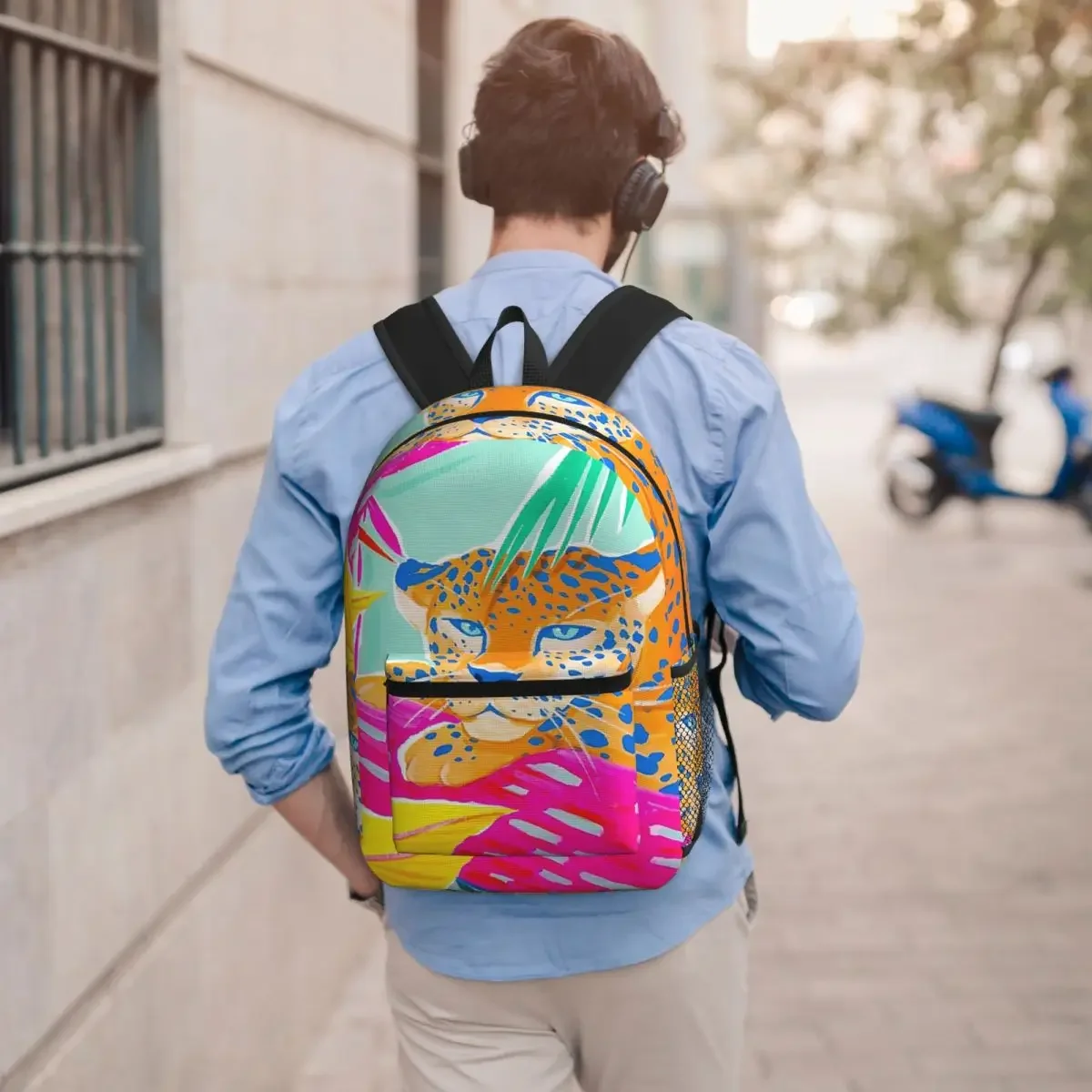 Jungle Wild Leopard Art Student Backpack School Bag Hiking Travel Daypack for Men Women Bookbag Shoulder Bags