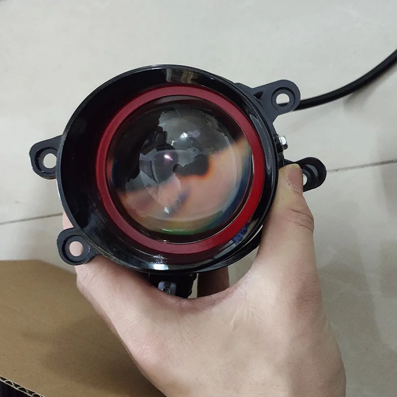 

Automotive LED fog light assembly, double lens far and near integration, white yellow modified front fog