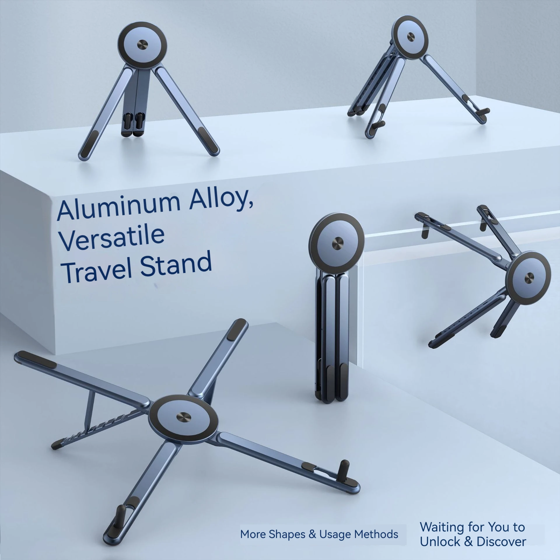 

Multifunctional Magnetic Phone Holder Handheld Selfle Stick Foldable Tripod Portable Desk Stand for iPhone ipad Tablet Laptop
