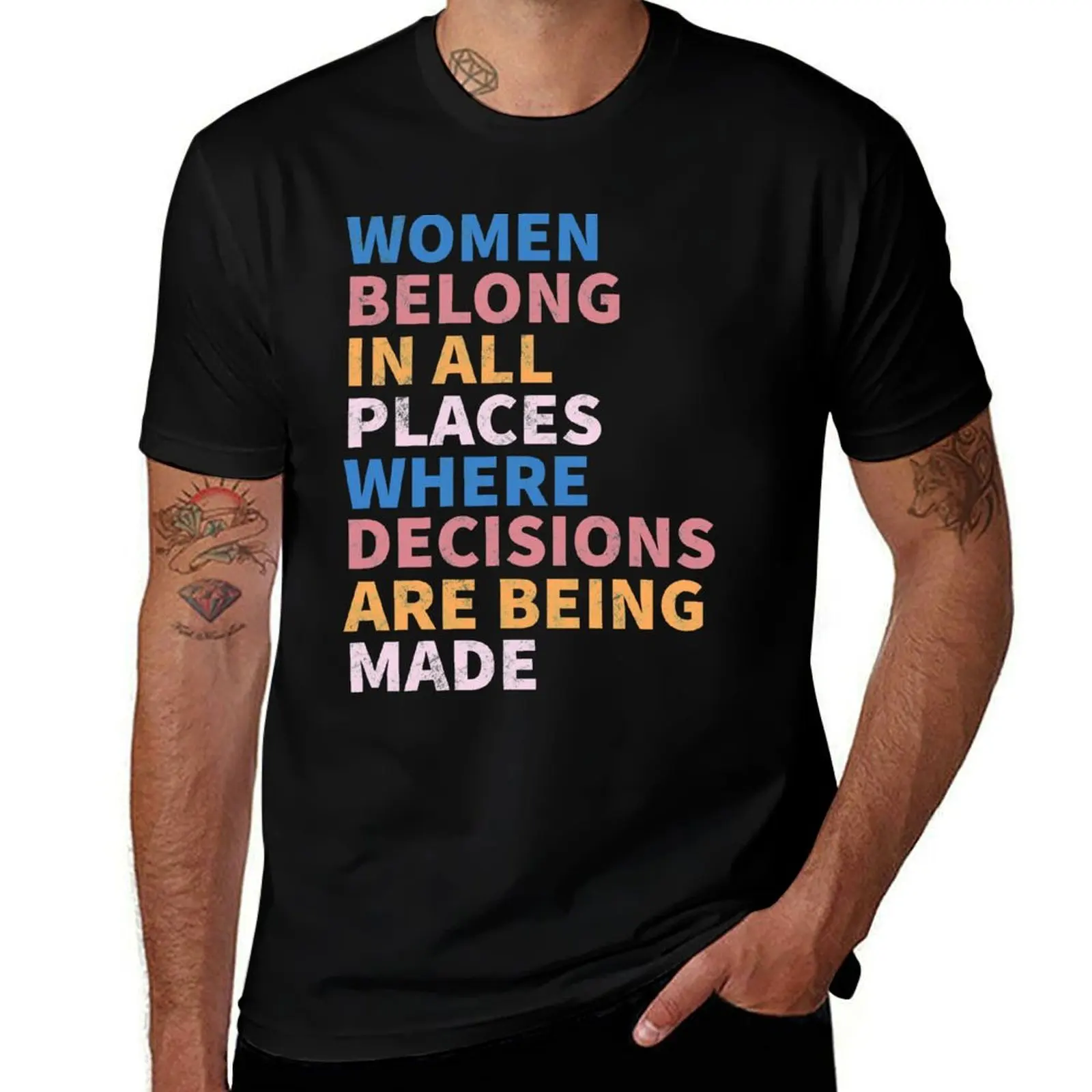 Women Belong In All Places Where Decisions Are Being Made Ruth Bader Ginsburg RBG T-Shirt new edition mens big and tall t shirts