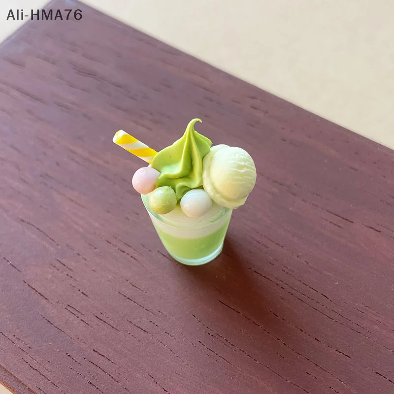 Taza de helado en miniatura para casa de muñecas, modelo de juguete para decoración de casa de muñecas, accesorios, juguetes para juego de imitación, 1/12, 1 ud.