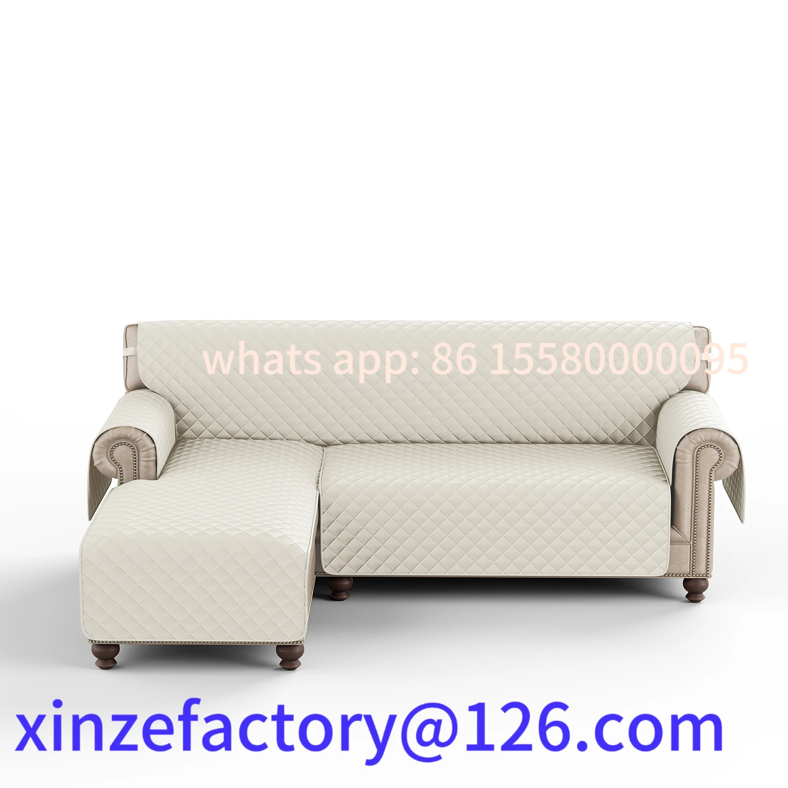 

Customizable Quilted Corner Sofa Covers for Living Room Waterproof Reversible L-Shape Couch Slipcover Washable Pet Protector Mat