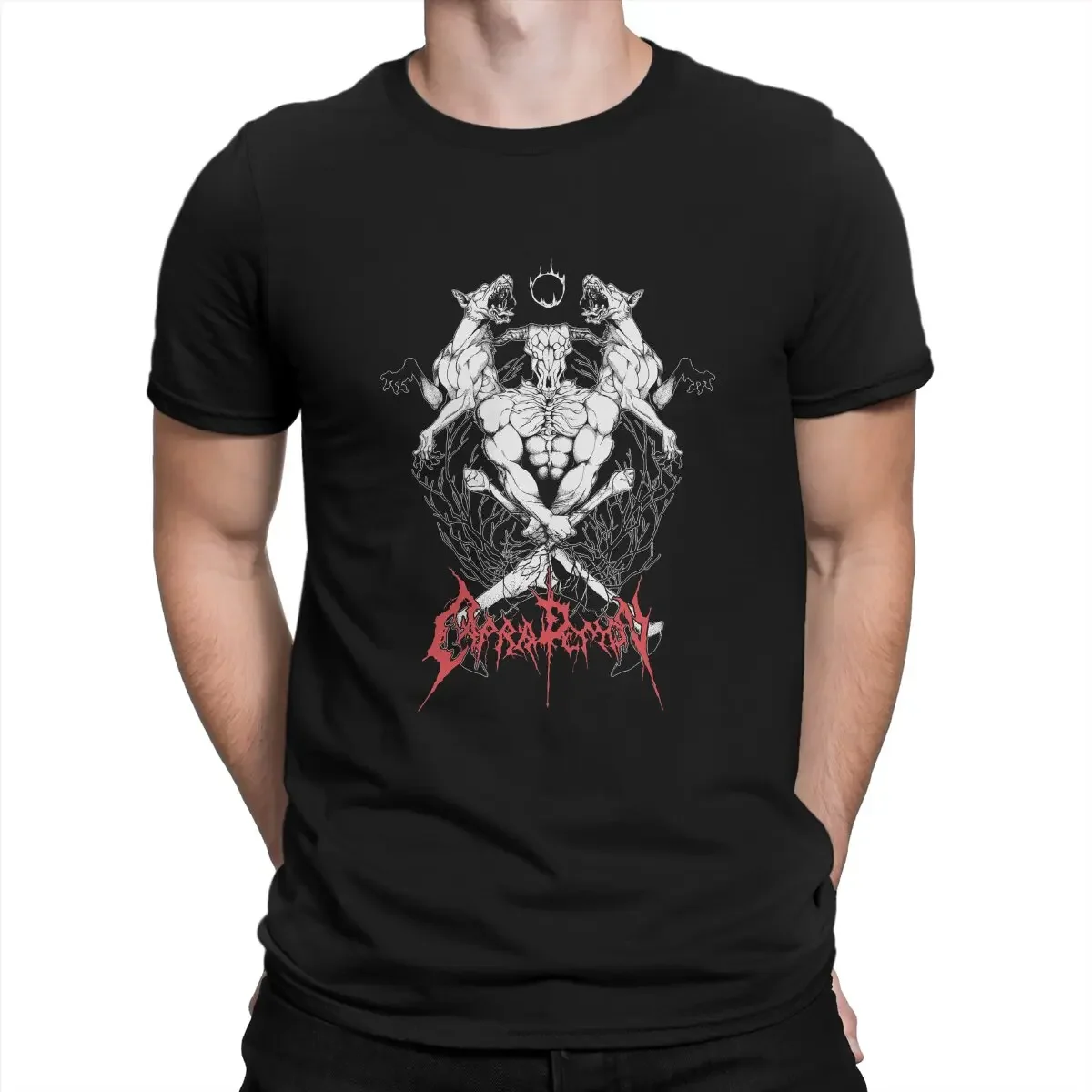 Cheavyweight streetwear anime  clothes New DARK SOULS Men's Capra Demon Ring Individuality T Shirt Original Sweatshirts Hipster