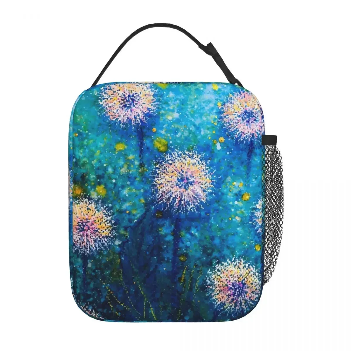 Dandelion Field Lunch Bag Abstract Print Travel Lunch Box For Men Casual Print Tote Food Bags Oxford Portable Cooler Bag