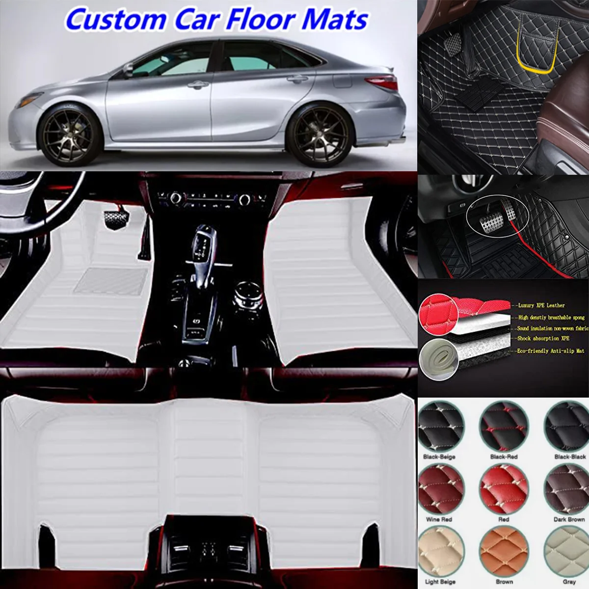 

Custom Car Floor Mats For BMW X5 E53 E70 F15 G05 F85 F95 Auto Carpets Foot Coche Accessories Waterproof Leather Liners