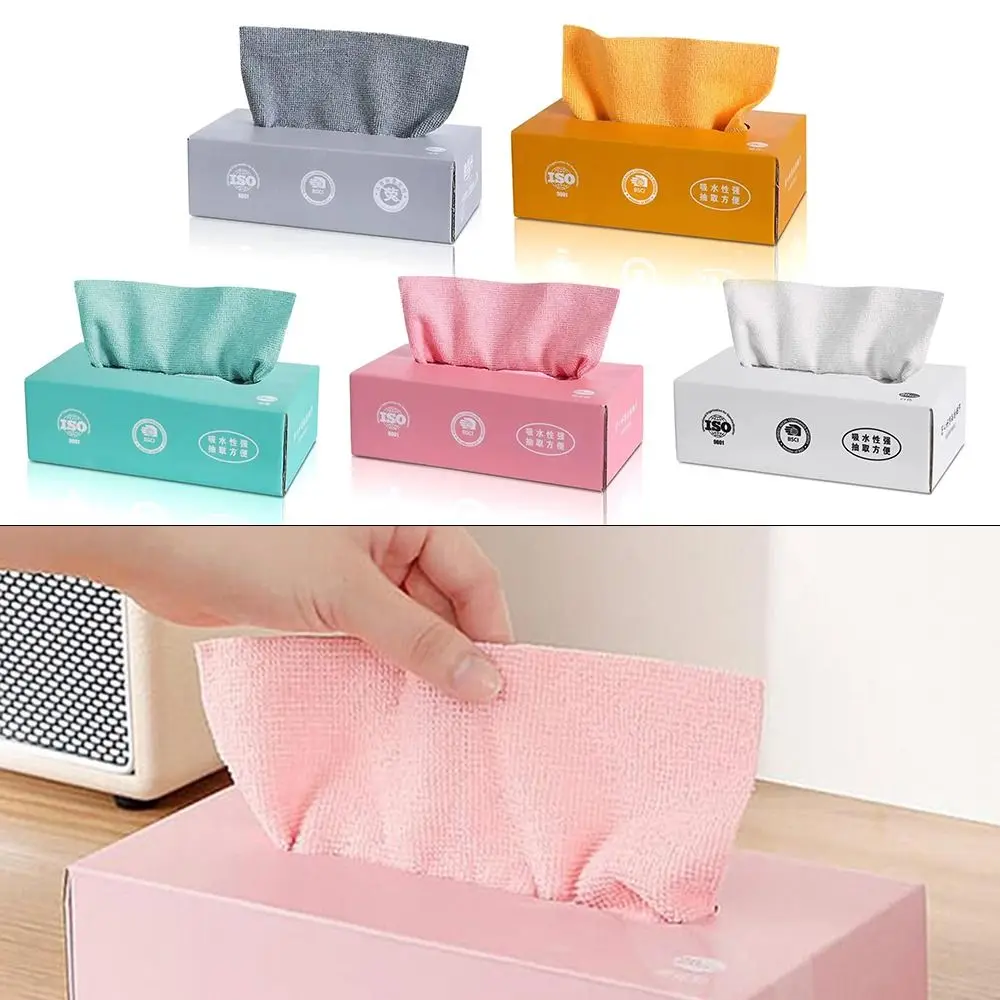 20pcs/box Absorbent Microfiber Kitchen Cleaning Towel Non-stick Dish Cloth Rags Napkins Tableware Home Cleaning Towels