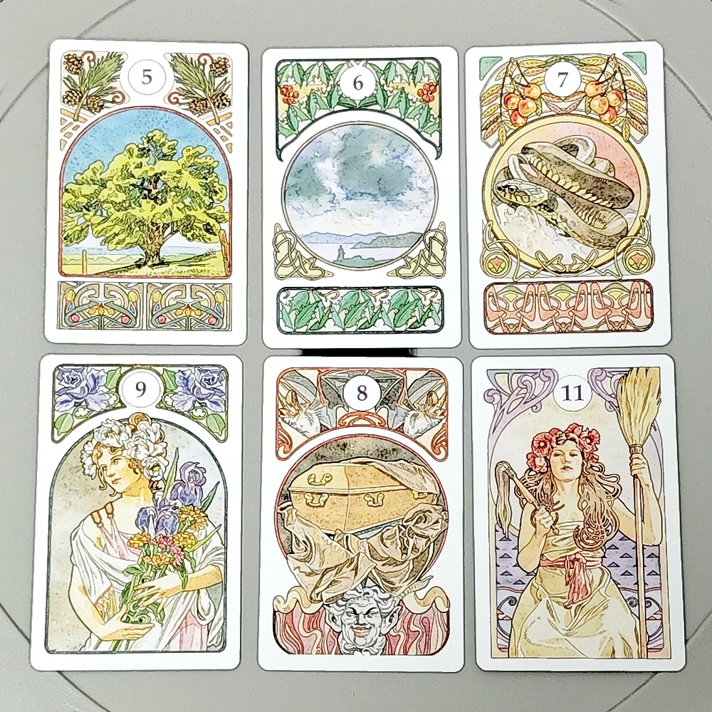 

Art Nouveau Lenormand Deck 9*6cm Oracle 36 Pcs Lenormand Cards In Perfect Art Nouveau Style