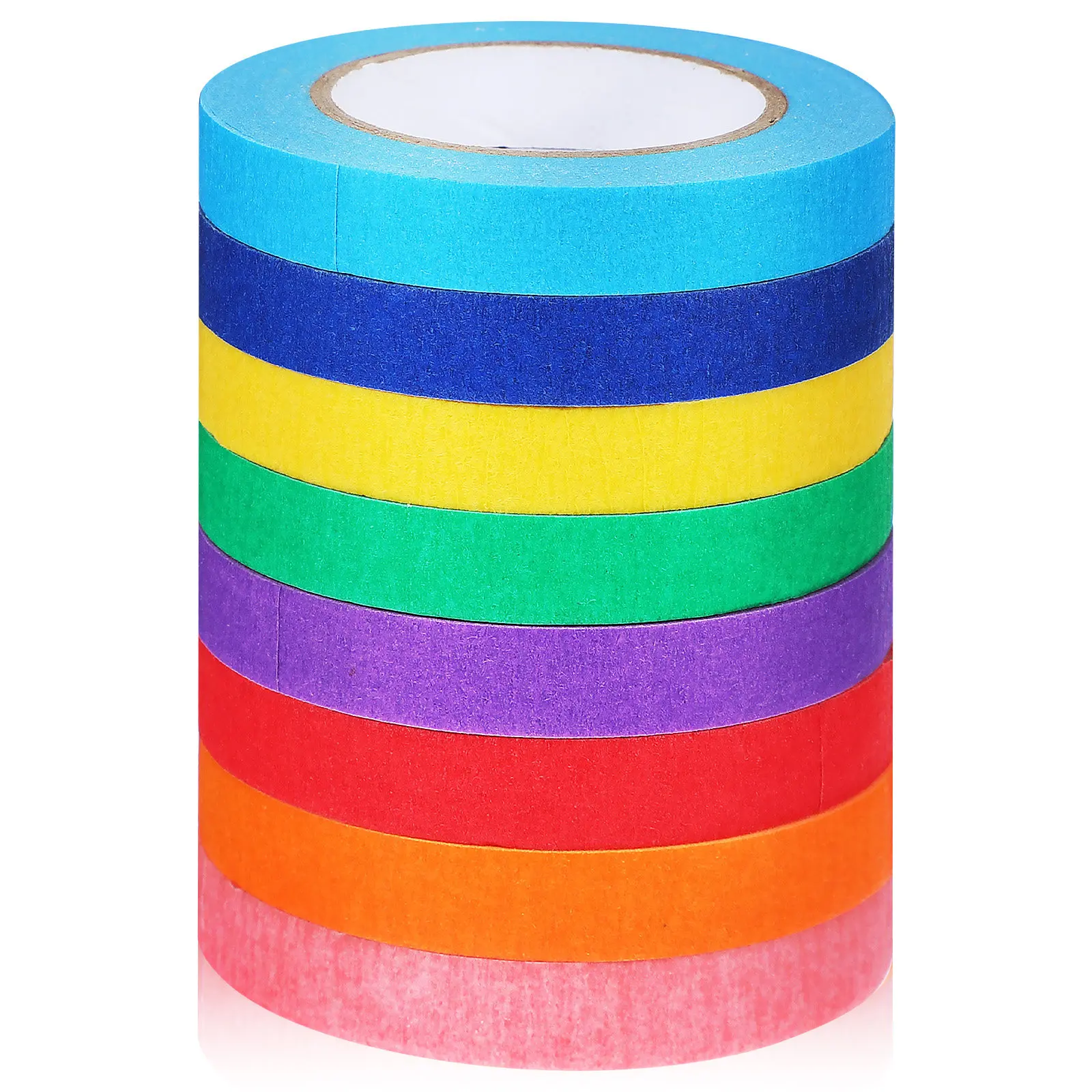 

8 Rolls Assorted Color Masking Tape Smooth Adhesive Craft Tape for Scrapbooking Journaling Wall Art Car Decoration Use