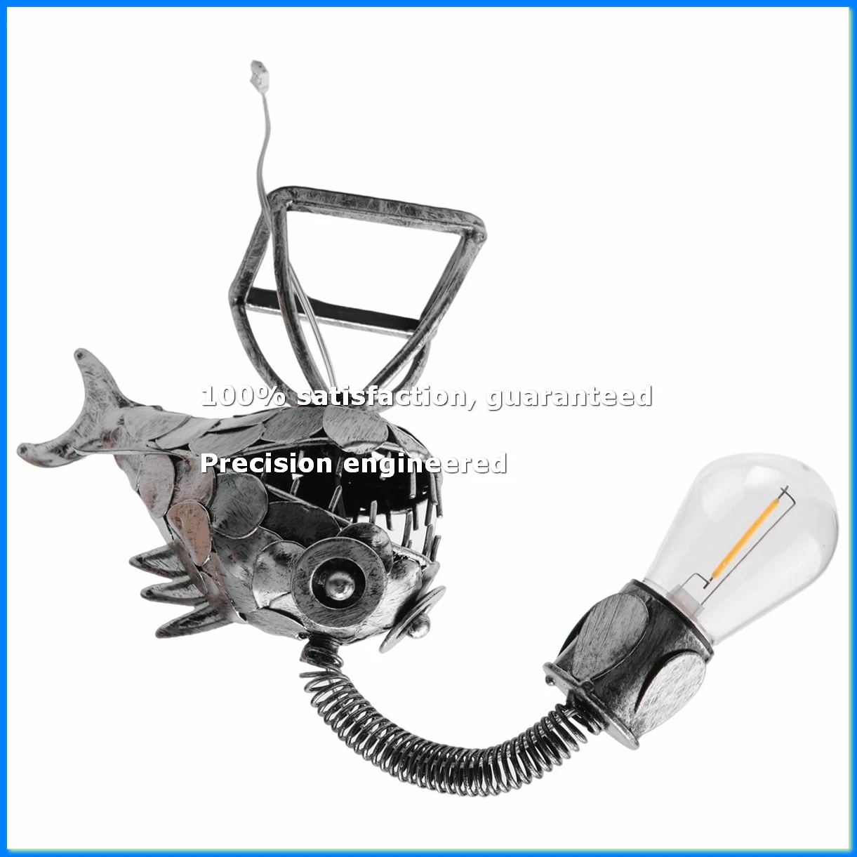 

Angler Fish Lamp USB Rechargeable Desktop Metal Light Handmade Craft Room Decoration Small-AD23