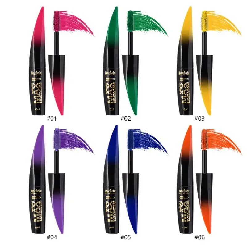 Mascara in fibra di seta ad asciugatura rapida allungamento Lash Party Festival Cosplay Mascara colorato impermeabile 6 colori Mascara 1 pz