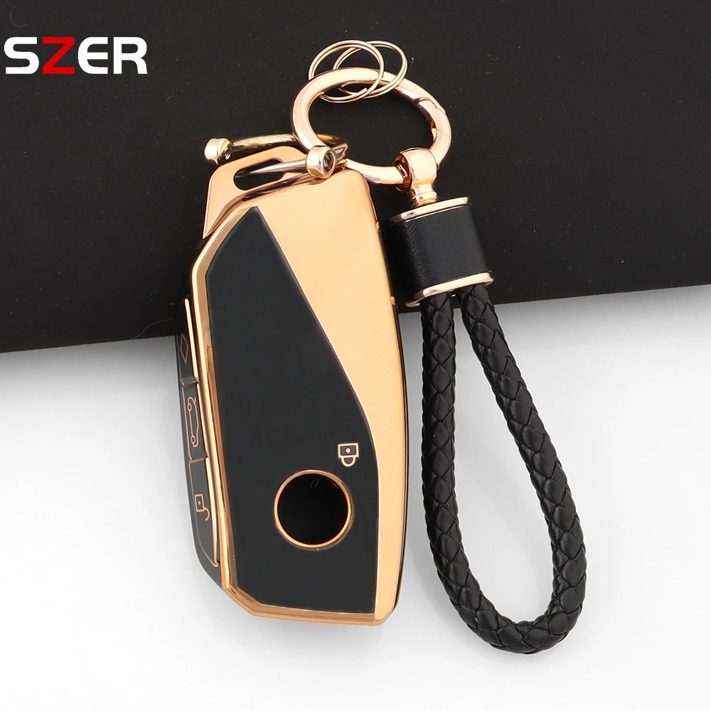 For BMW X5 G05 Series 5 530Li X1 U11 U06 G81 M3 LCI Ix X7 I7 XM Series 7 740Li IX40 New TPU Car Key Case Cover Holder Keychain