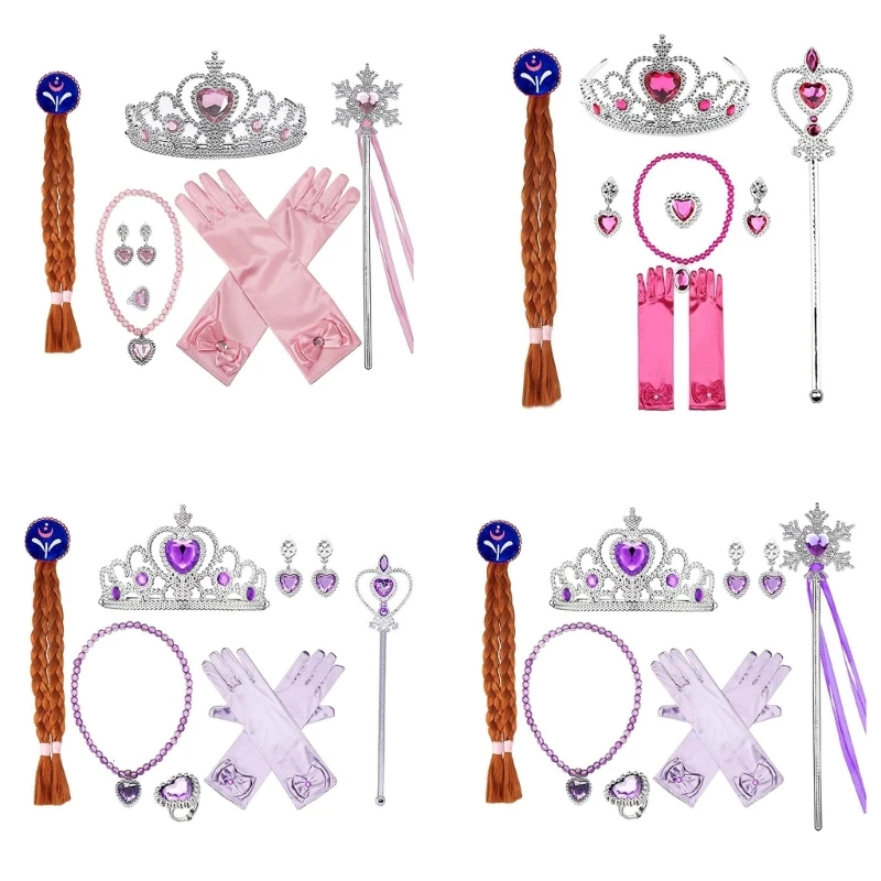 Princess Girls Cosplay Set Wand Necklace Gloves Accessory