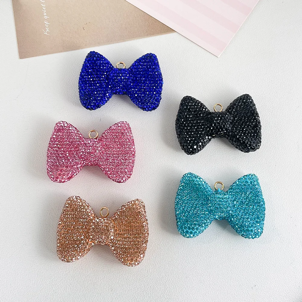 

Сердечный дизайн, 20 шт., 41*58 мм, подвески из полимерной глины/эффект страз/ручная работа/форма банта/кулон для сумки/аксессуары «сделай сам» # 19872