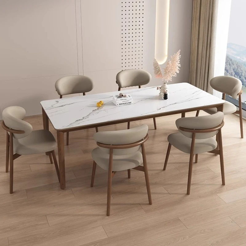 كراسي تناول الطعام المنزلية المصنوعة من الخشب الصلب، والكراسي البسيطة الراقية، ومساند الظهر الناعمة، وطاولات الطعام، والمقاعد، وطاولات الطعام، والكراسي