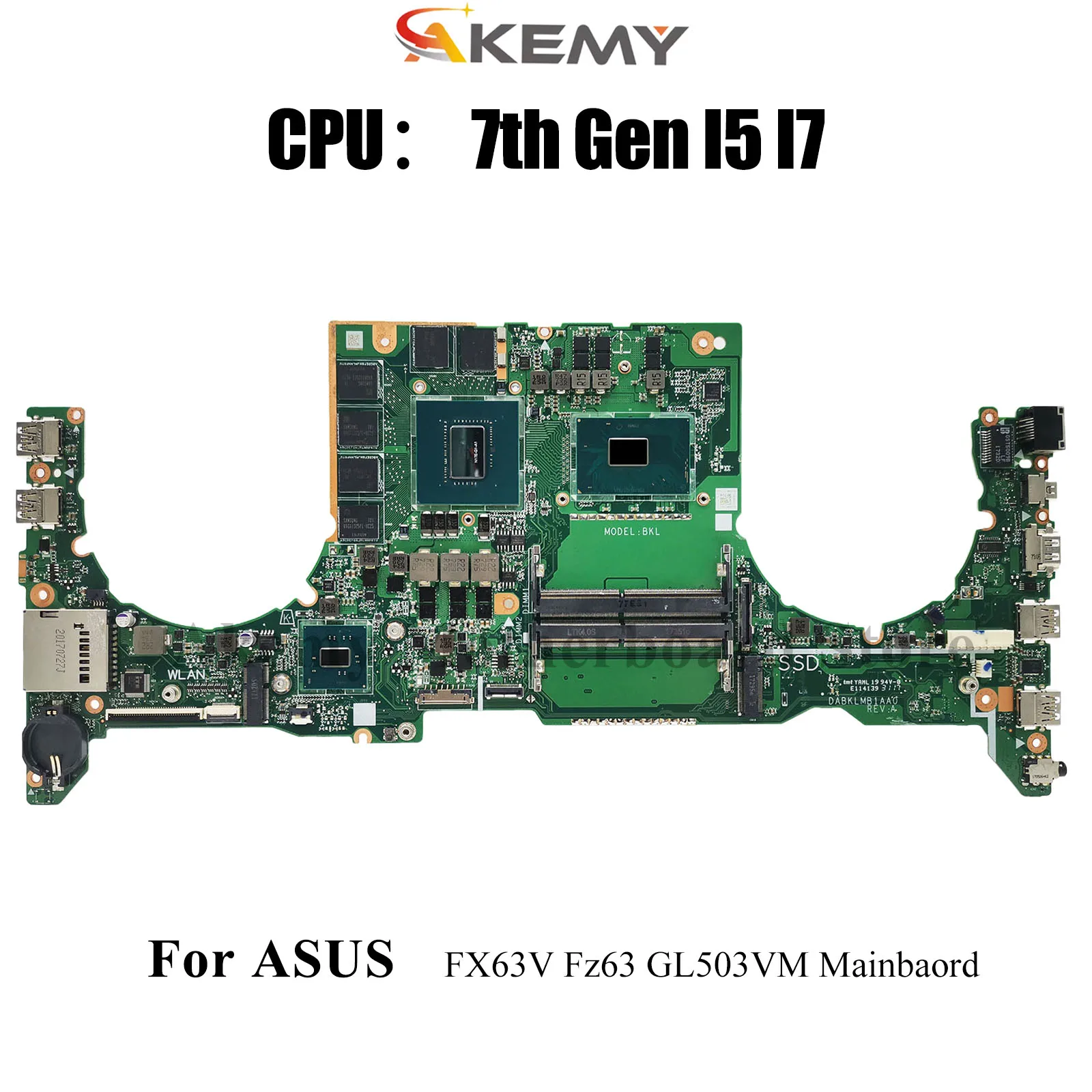 

Материнская плата для ноутбука GL503VM для ASUS ROG Strix FX63V Fz63v GL503VM GL503V, материнская плата для ноутбука с процессором I5 I7, 100% тестирование, ОК, быстрая доставка