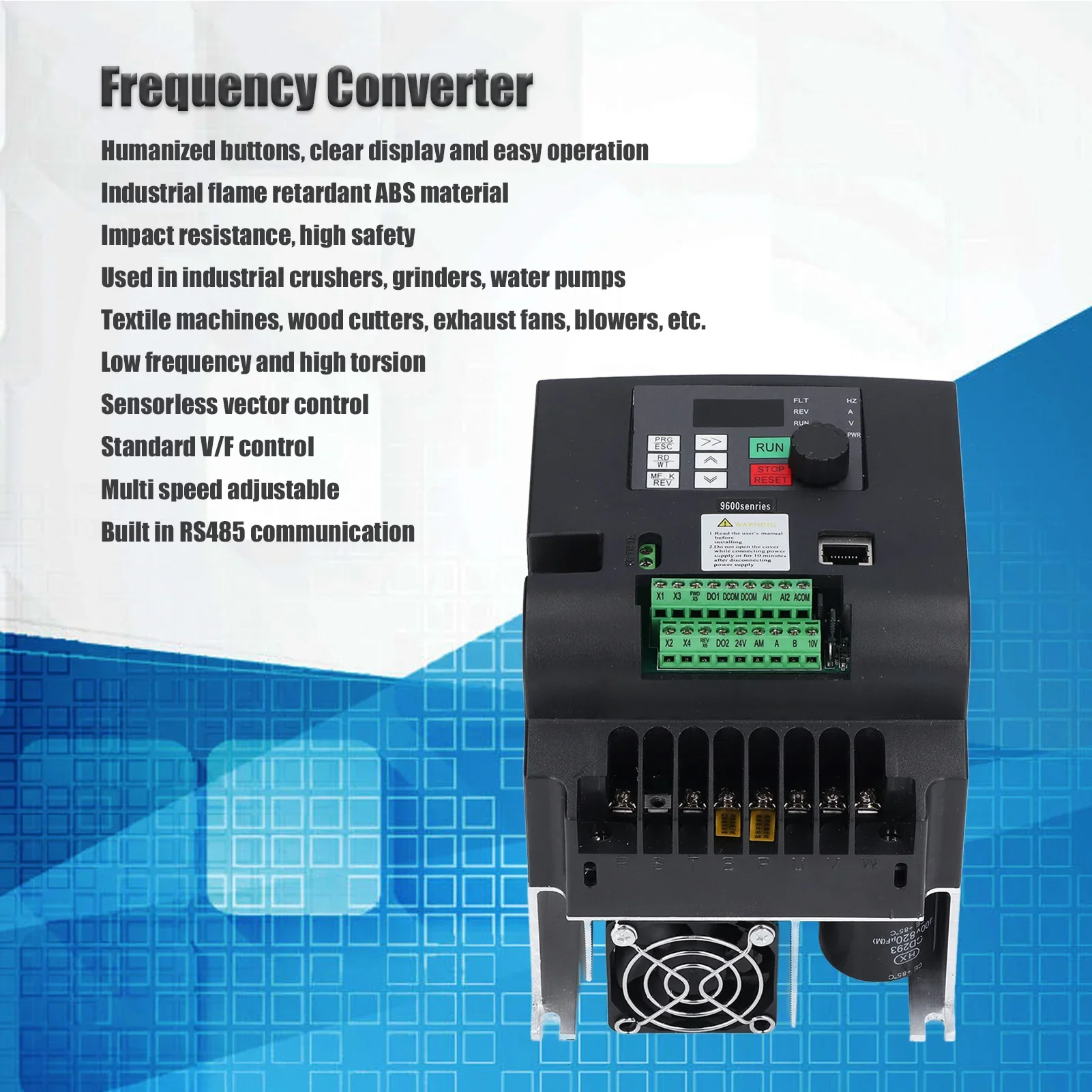 5.5kw Inverter Frequency Inverter Frequency Drive Inverter ABS Motor Frequency Converter Single Phase 220V to 3 Phase 380V 5.5kw