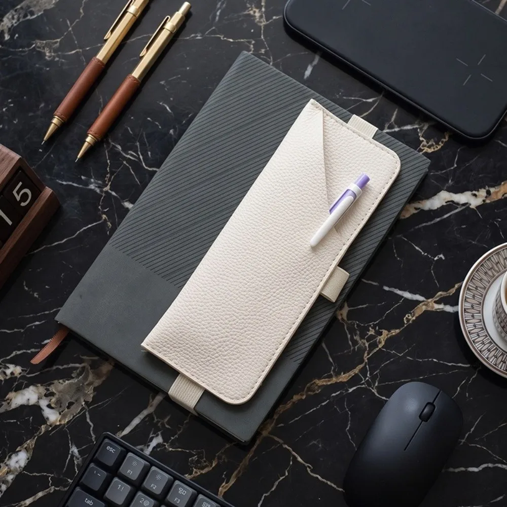 PU Leather Glasses Case with Elastic Band Multi-functional Pencil Pouch Detachable Eyeglasses Holder Journal Planner Notebook
