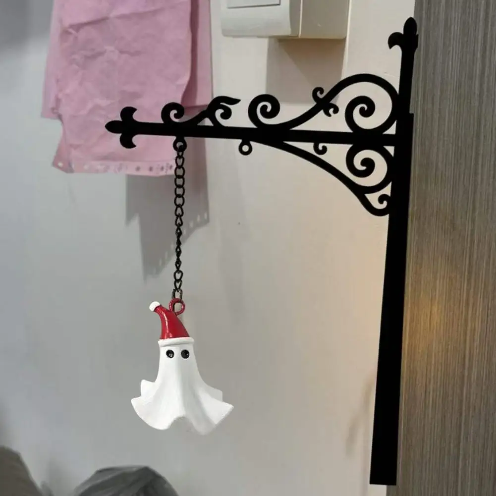 Style Wall Hanging Ghost Bookshelf Decor Decorative Ghost Pendant for Halloween Christmas Iron Bracket Bookshelf for Indoor