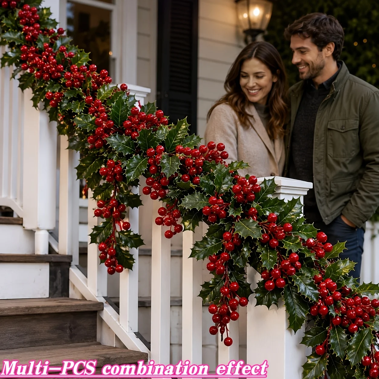 : Red Berry Christmas Holly Wreath 2