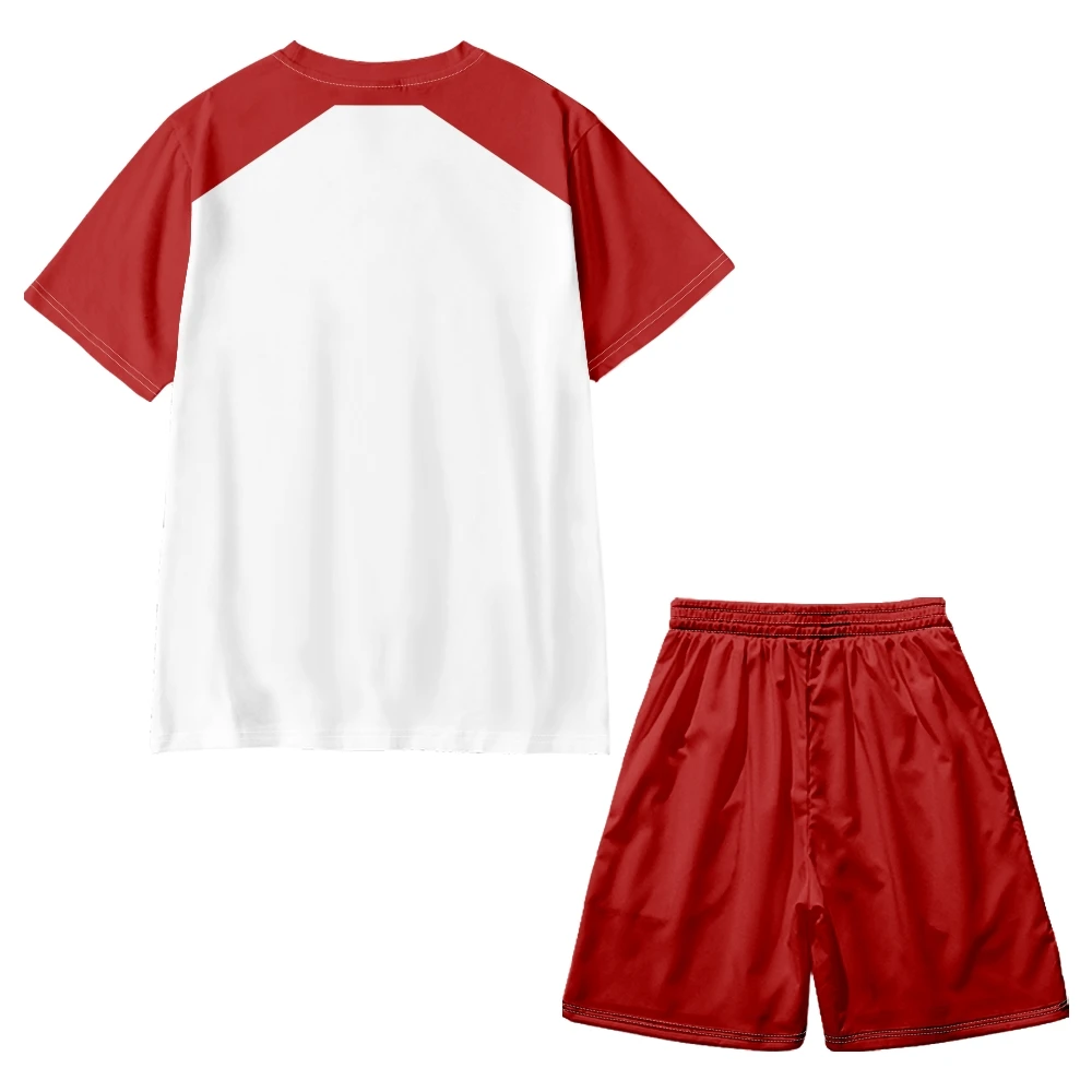 Anime Saitama Oppai Men Tight T-shirt Shorts Summer Casual Sports Street Fashion Fitness Top Pants Two Piece Set Sunscreen Top