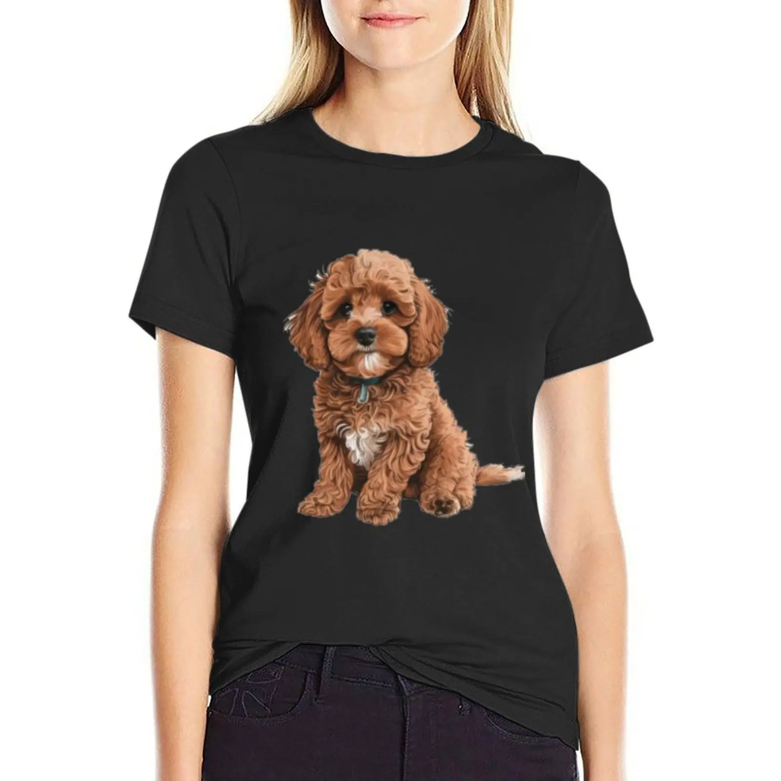 

Cockapoo Cavapoo Dog Cavalier King Charles and Poodle dog, Cavadoodle or Cavoodle T-Shirt funny t-shirt dress for Women long