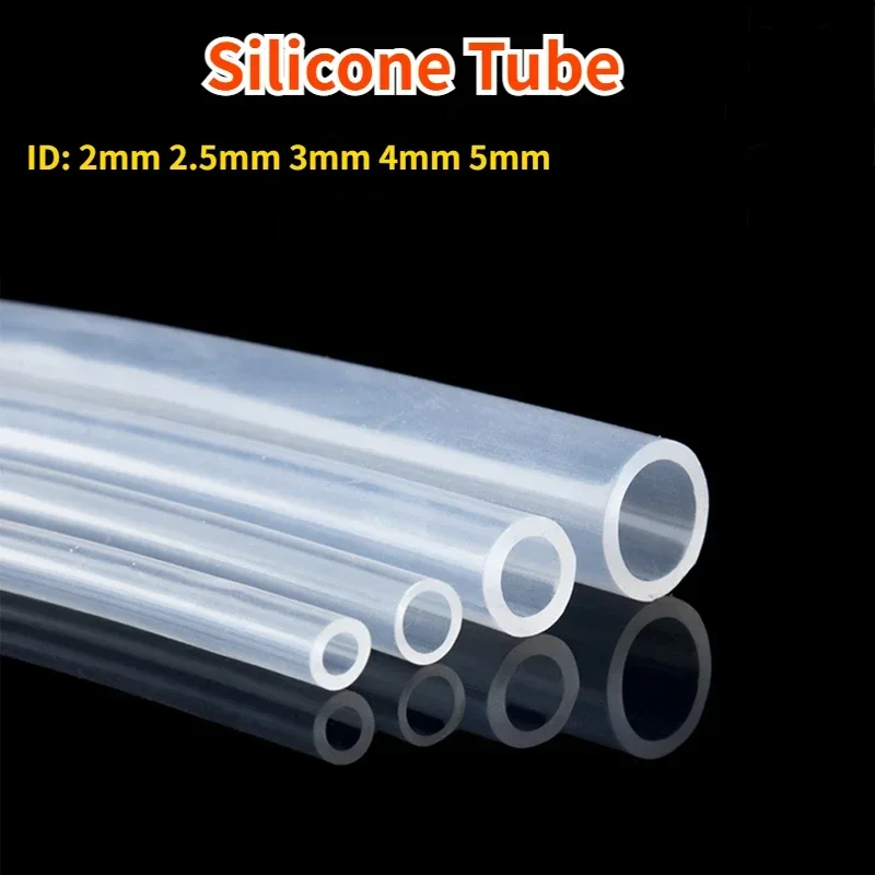 1Pcs 1-5Meters Transparent Silicone Tube ID 2/2.5/3/4/5mm Unscented Food Grade High Temperature Resistant Hose Pipe