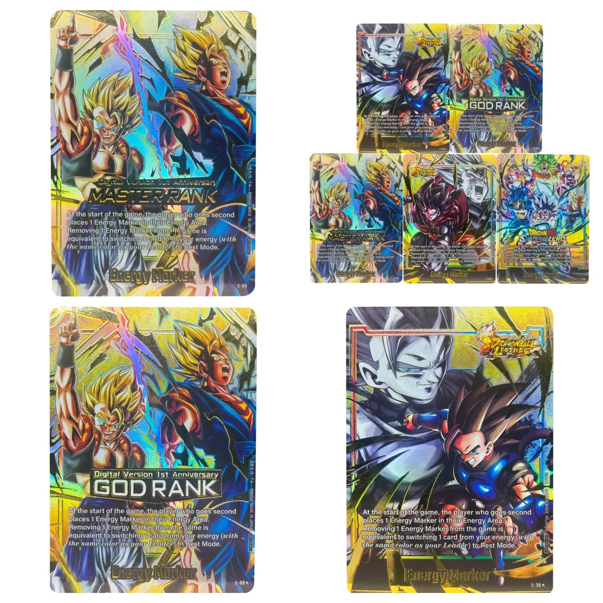 Dragon Ball Sammelkarten Son Goku Majin Buu Broly Energiemarkierungskarte DIY Heißprägung Selbstgemachtes Spiel Anime Karten Geschenkspielzeug