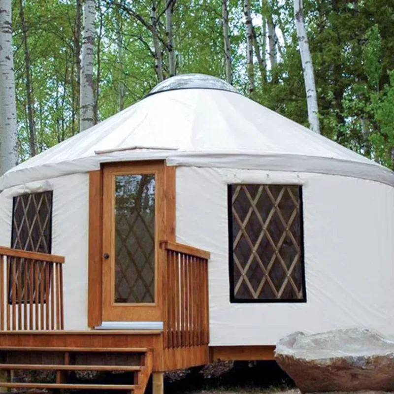 【Best-selling】Round Glamping Tent 4 Season Outdoor Permanent Mongolia Yurt Home With Stove