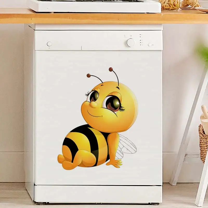 M461 Cute Little Bee Cartoon Insect  Wall Sticker Children\'s Bedroom Decoration Sticker Kindergarten Refrigerator Toilet Decal