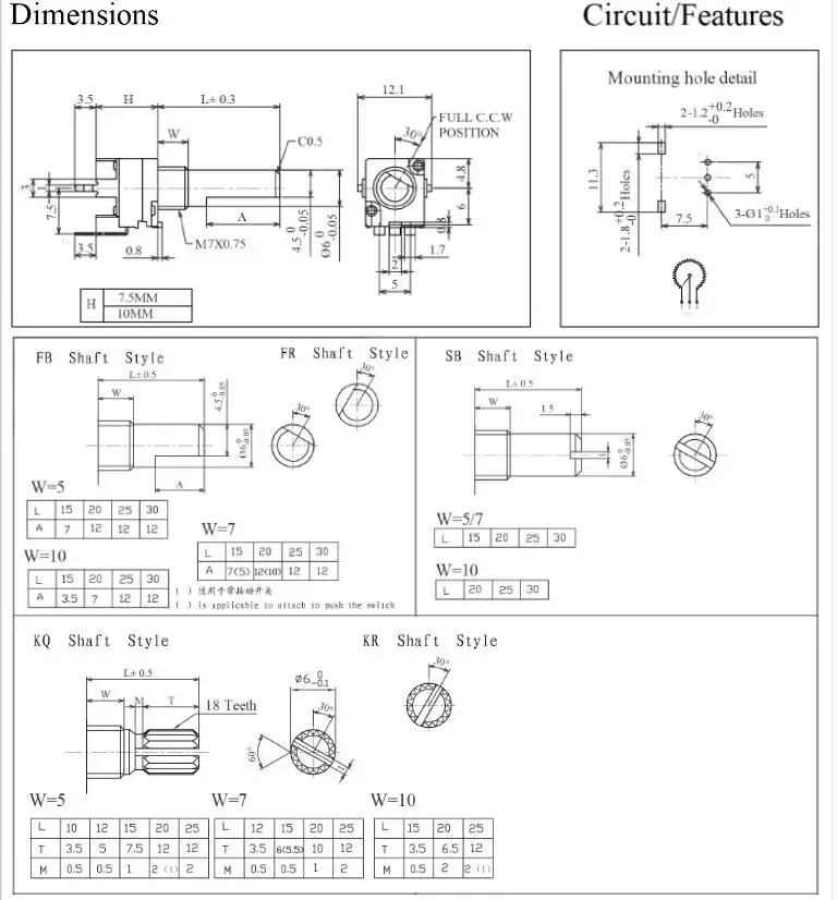 RK097N aristocratic precision adjustable potentiometer switch RK097 Vertical clubfoot single joint B10K B50K B100K 15MM --50P