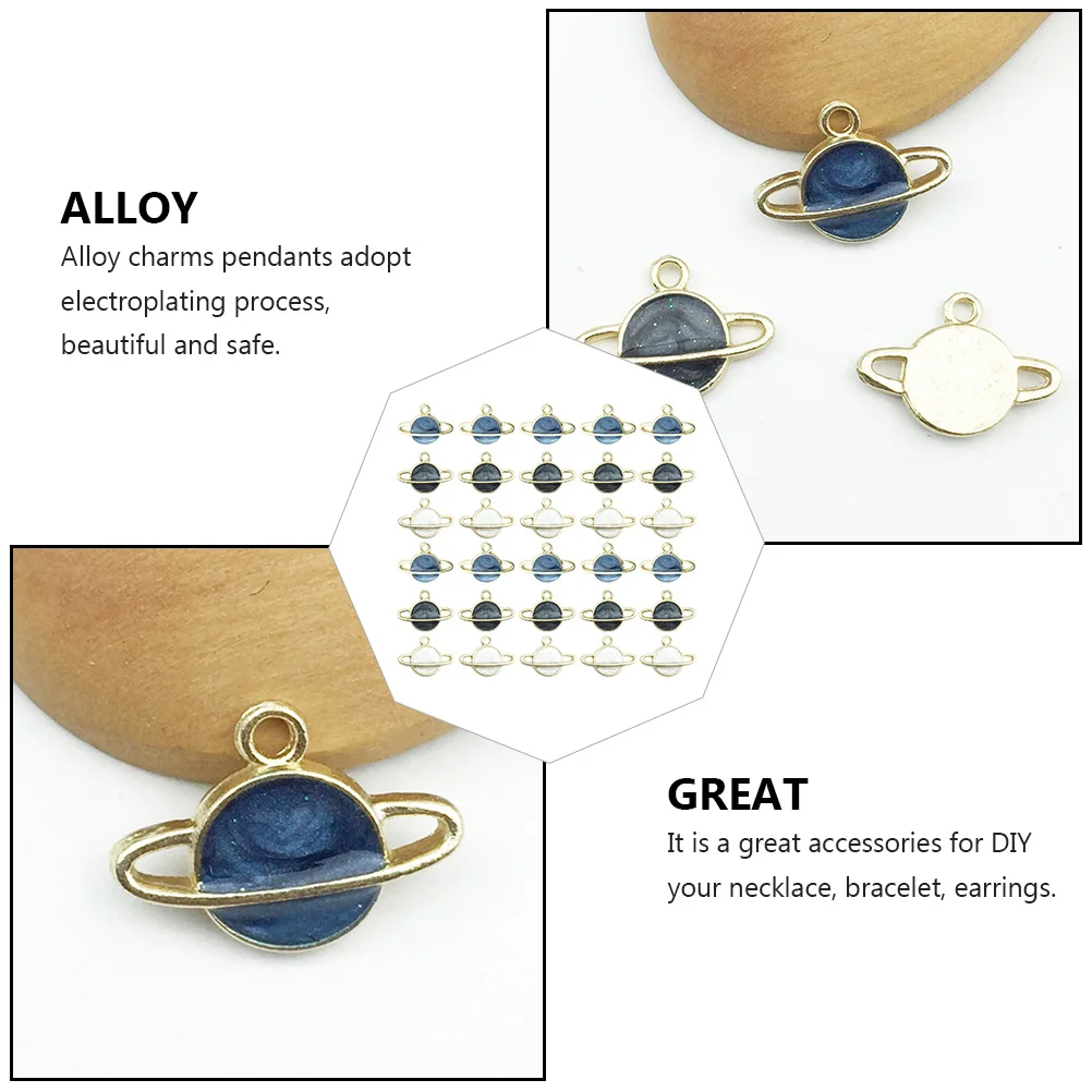 

60Pcs Planet Pendant Charms Alloy Enamel Electroplated Necklace Bracelet Earrings Jewelry Making Accessories
