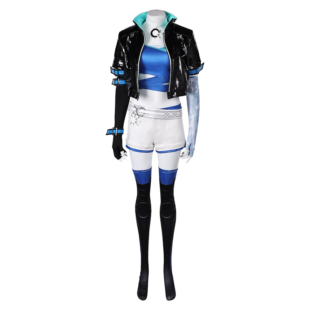 Luna snow Cosplay Rivals Fantasia Wig Costume Coat Pants Strapless Disguise For Girls Women Adult Halloween Carnival Party Suit