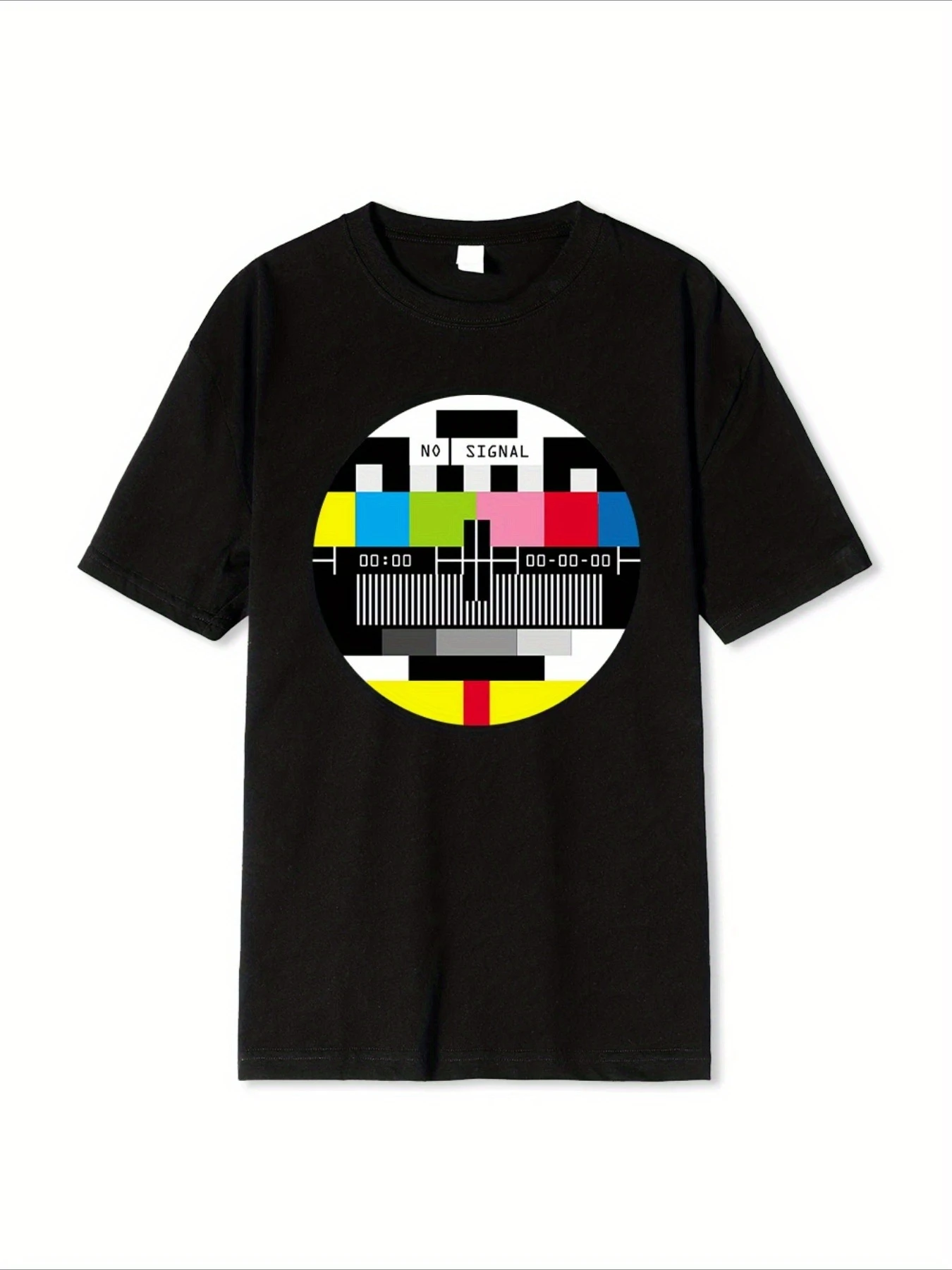 Men's Vintage Retro Trendy No Signal Gothic Harajuku Print T Shirt Summer Oversize Tee Women Streetwear Casual Top Y2k Grunge