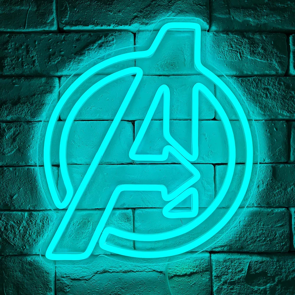 「a」のシンボルネオンledサイン「a」ロゴネオンライト、部屋の装飾、寝室、ヒーローテーマパーティー、ショップ、バー、クラブ、usbウォールランプ