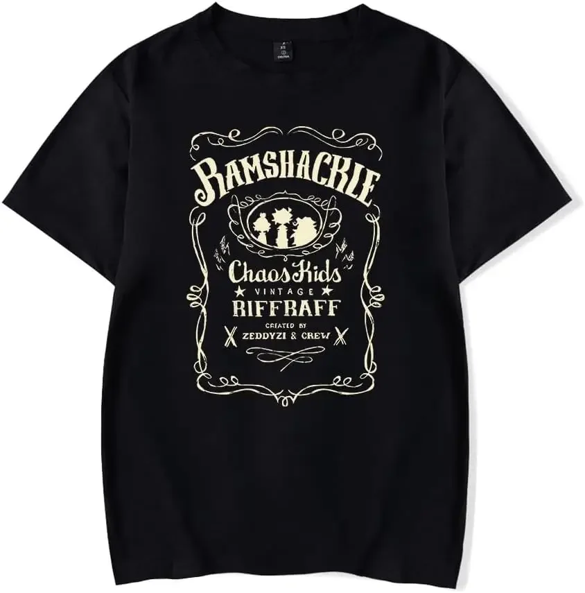 

Ramshackle Whiskey Logo T-Shirt Men/Women Streetwear Tshirt Shirt Short Sleeve, XX-Small, Black