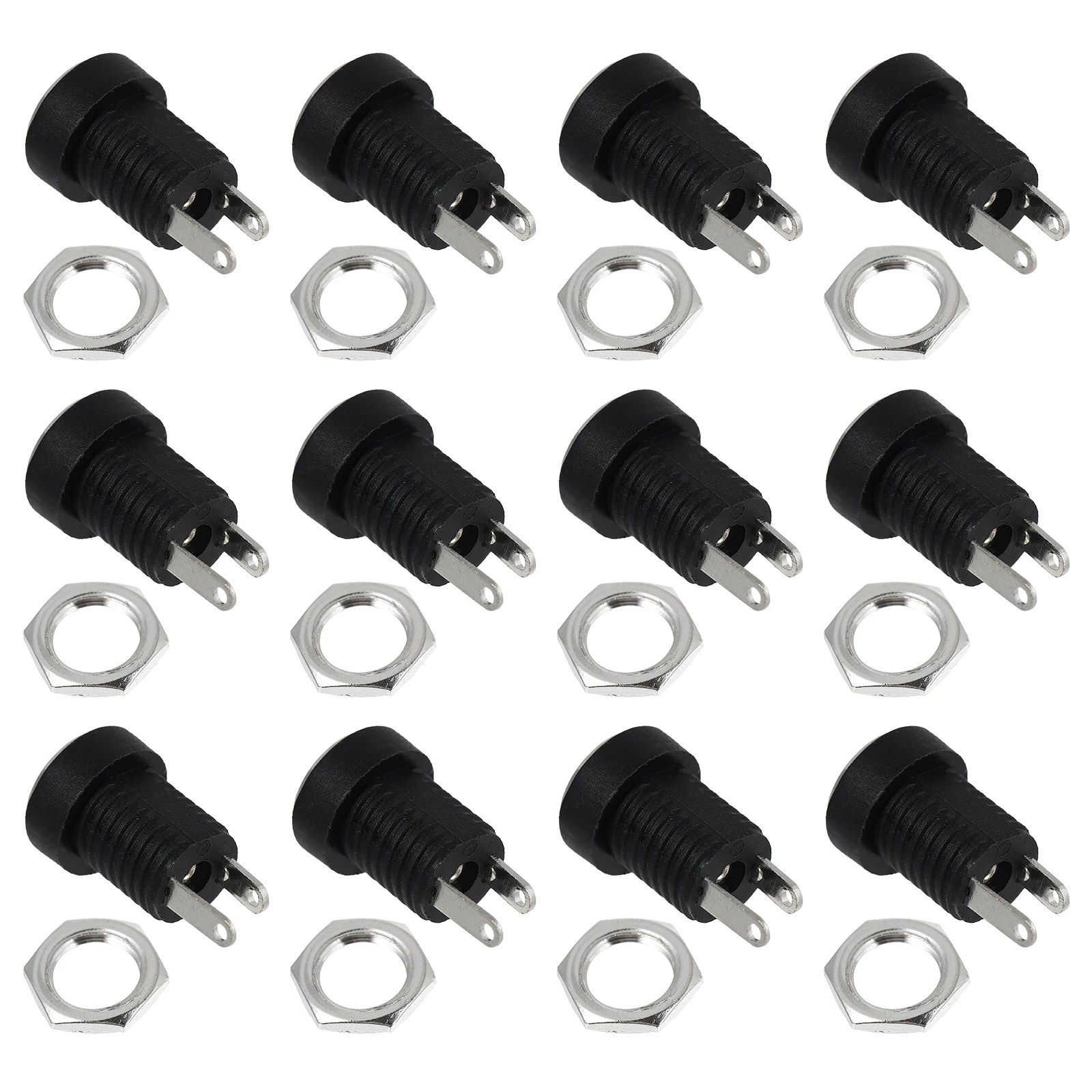 

Power Supplies Panel Mount DC Power Socket Outlet Connector Jack Adapter for 2.1mm 5.5mm Plug Black Durable Flame Retardant