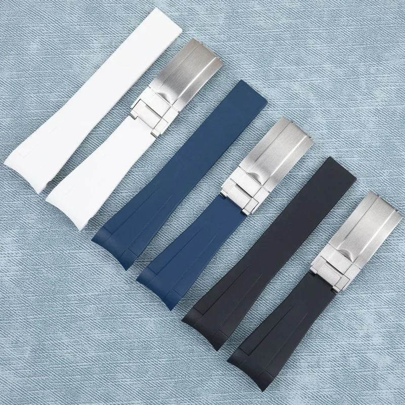 Ремешок для Rolex 20 мм подводник Carson Oysterflex GMT браслет складная пряжка 21 мм 22 мм натуральный резиновый ремешок для часов